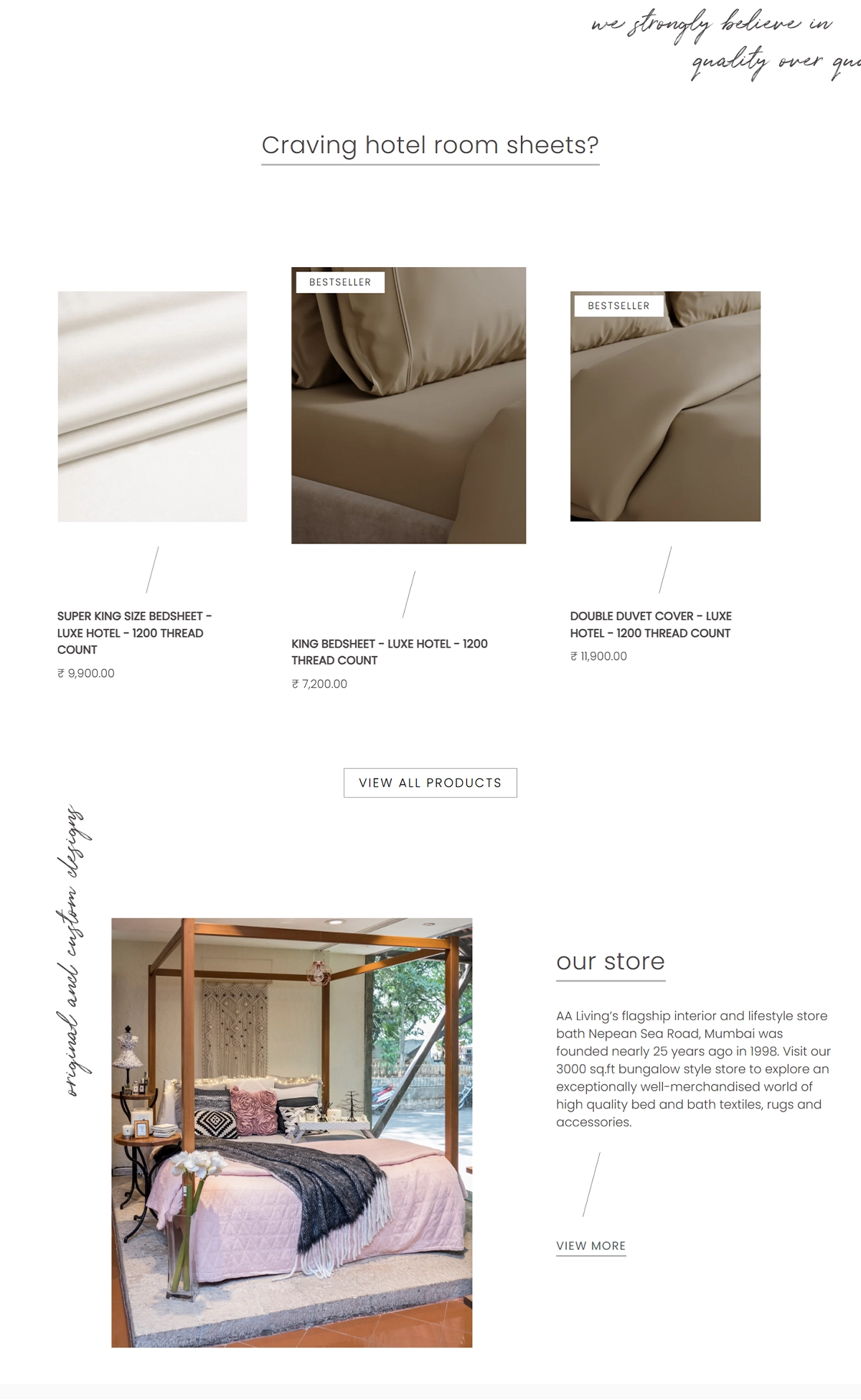 AA Living Luxury Home Décor & Furnishings eCommerce Website Development