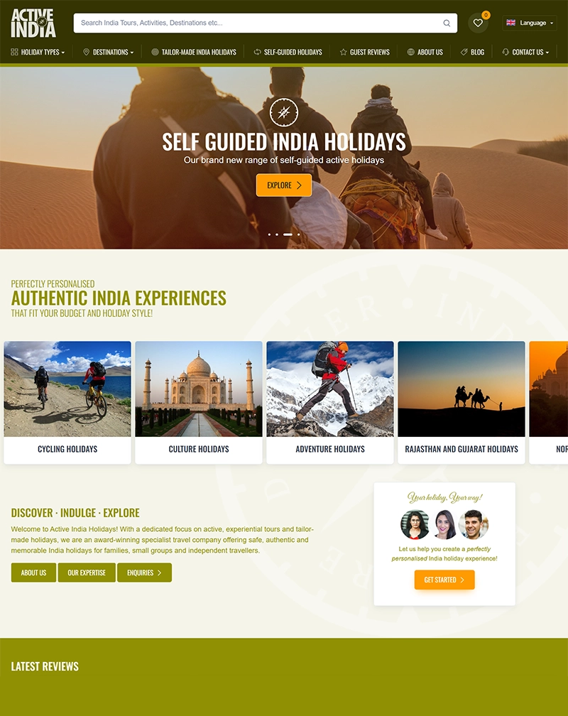Active India Holidays Travel Portal