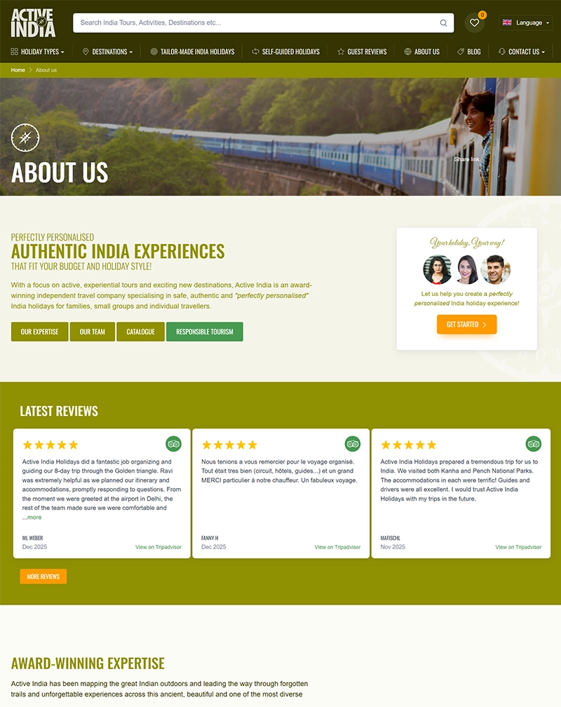 Active India Holidays Travel Portal