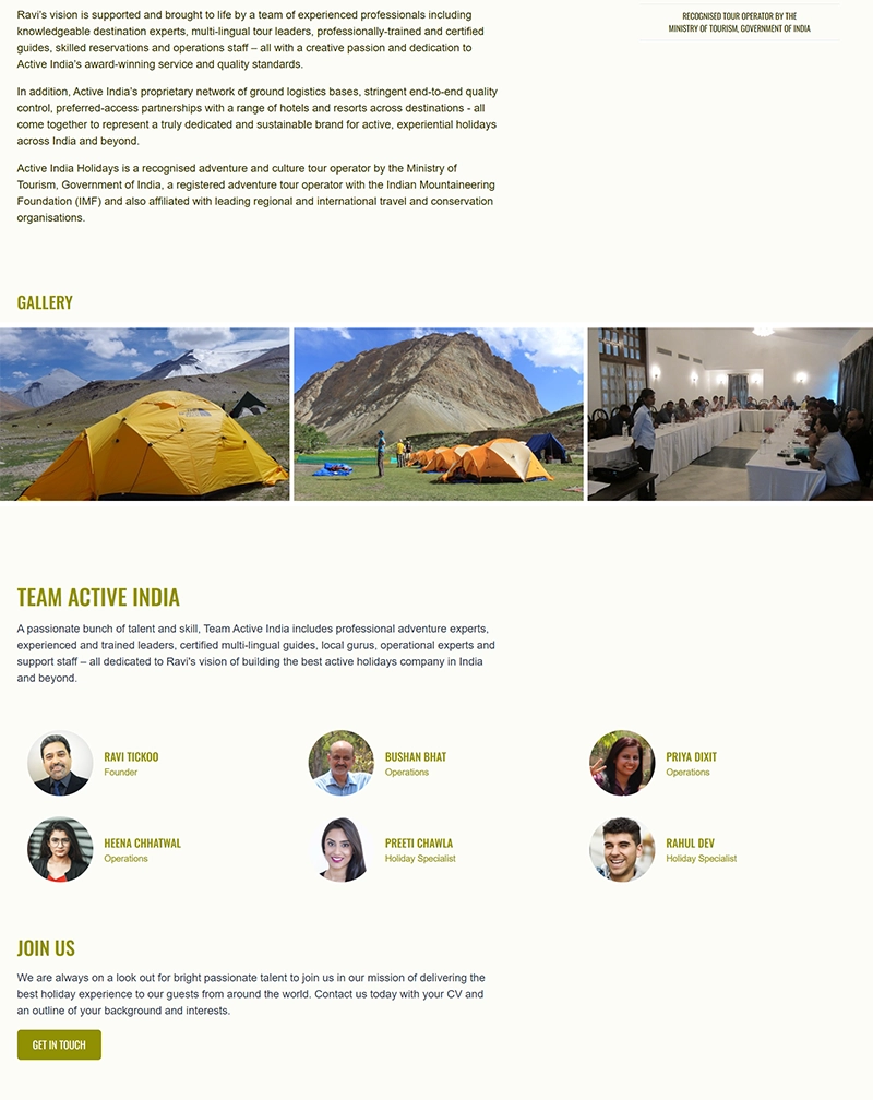 Active India Holidays Travel Portal
