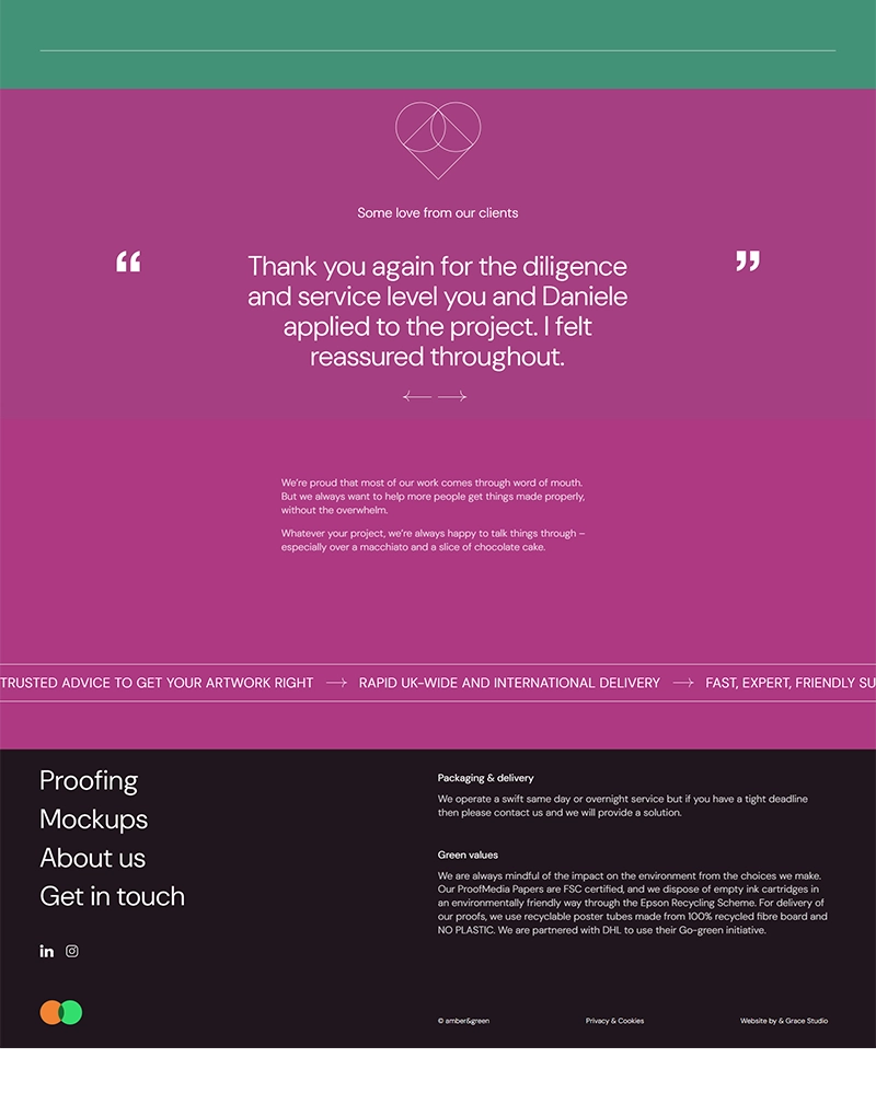 Amber & Green – eCommerce Website Development