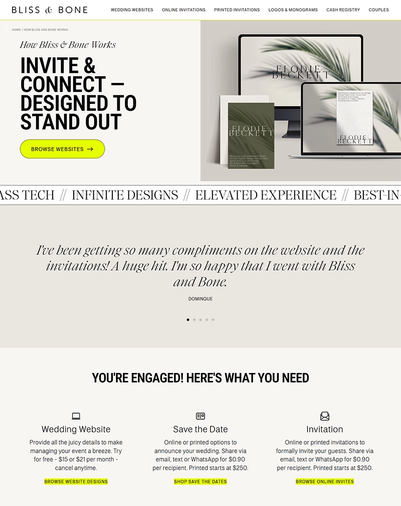 Bliss & Bone Digital Wedding Experience Platform