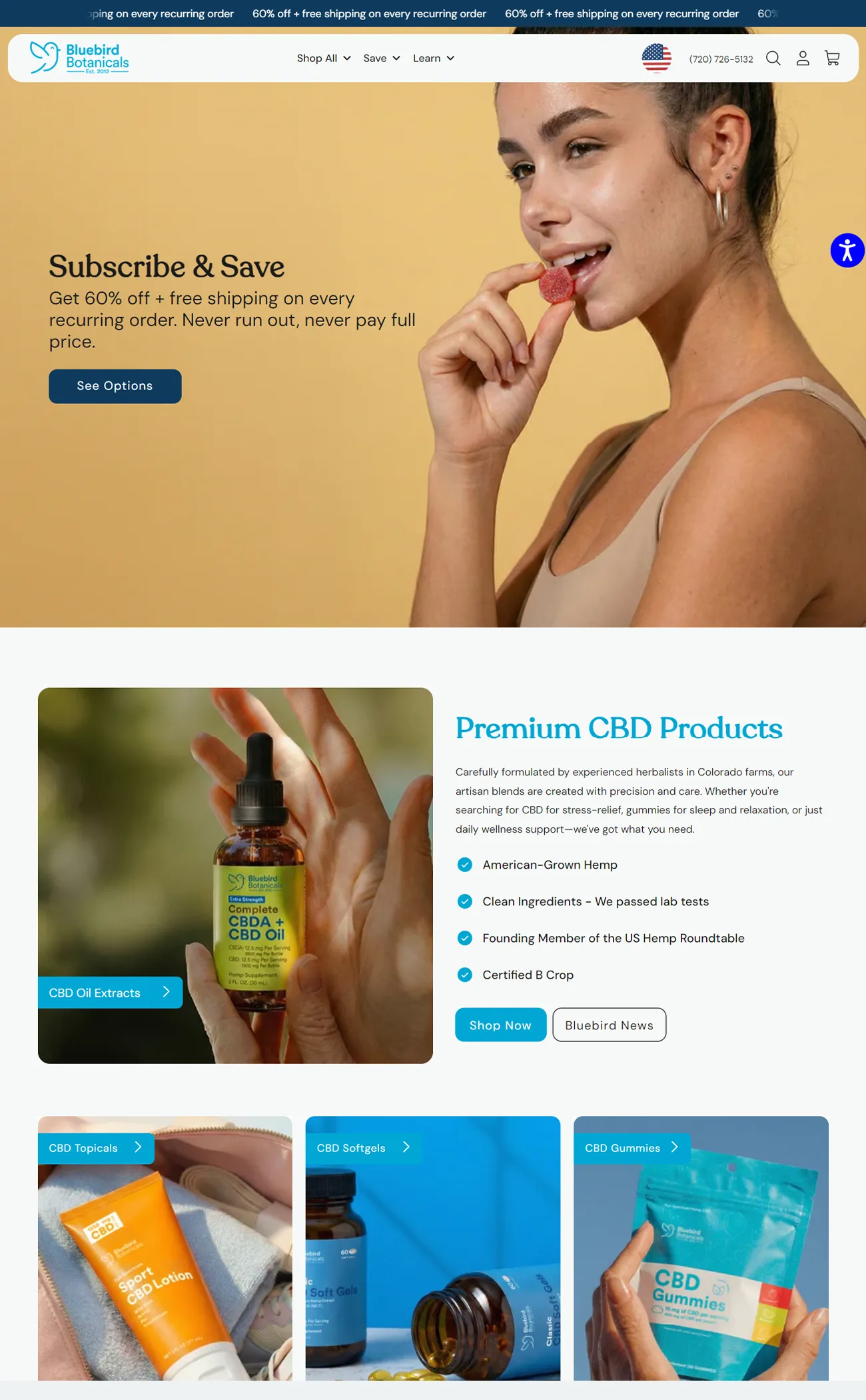 Premium CBD products : Bluebird Botanicals
