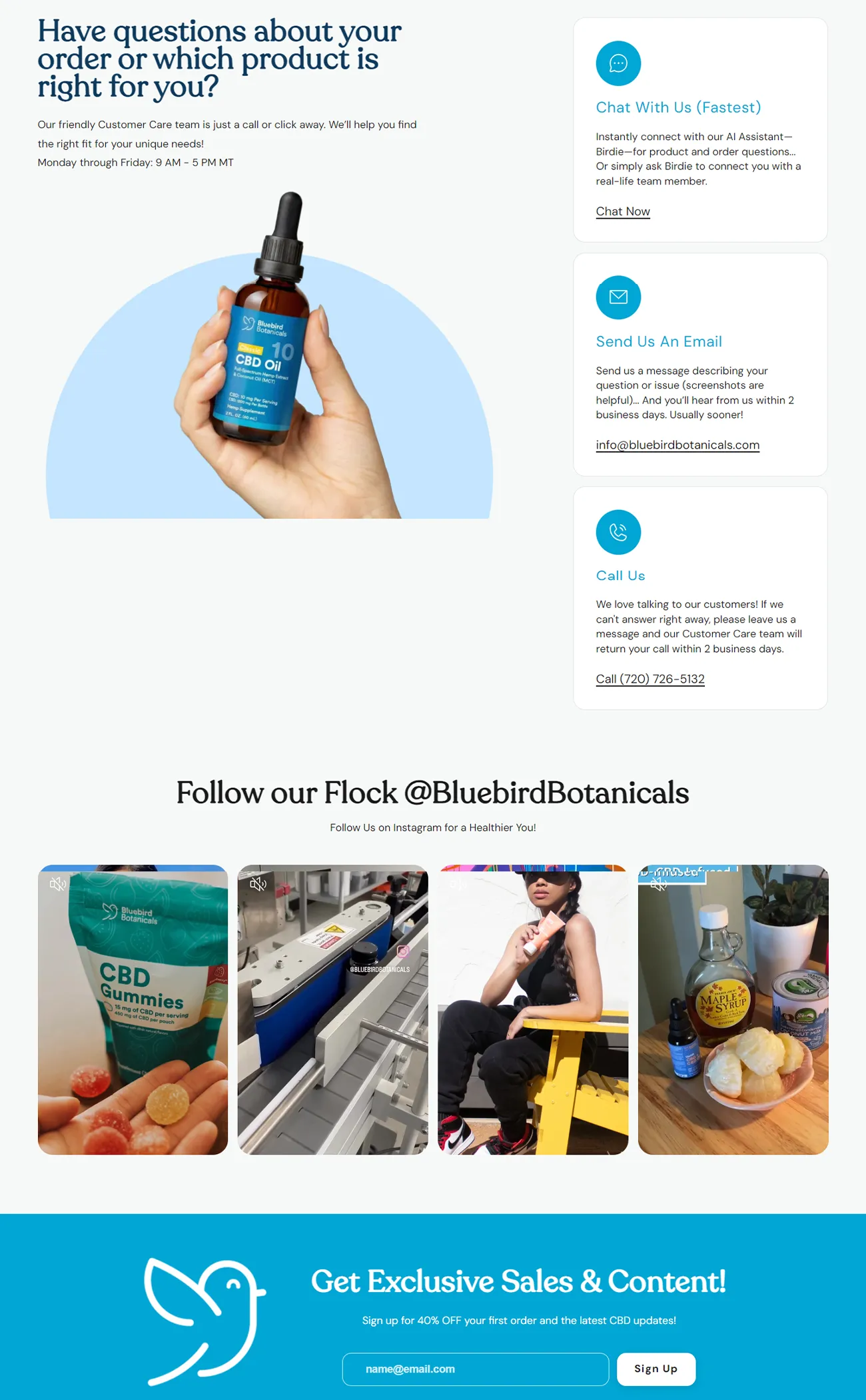 Which product is right for you : Bluebird Botanicals
