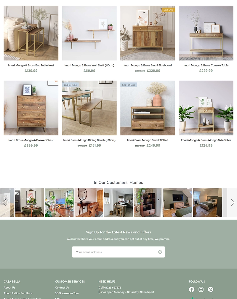 Elegant Furniture Retail Website for UK Lifestyle Brand