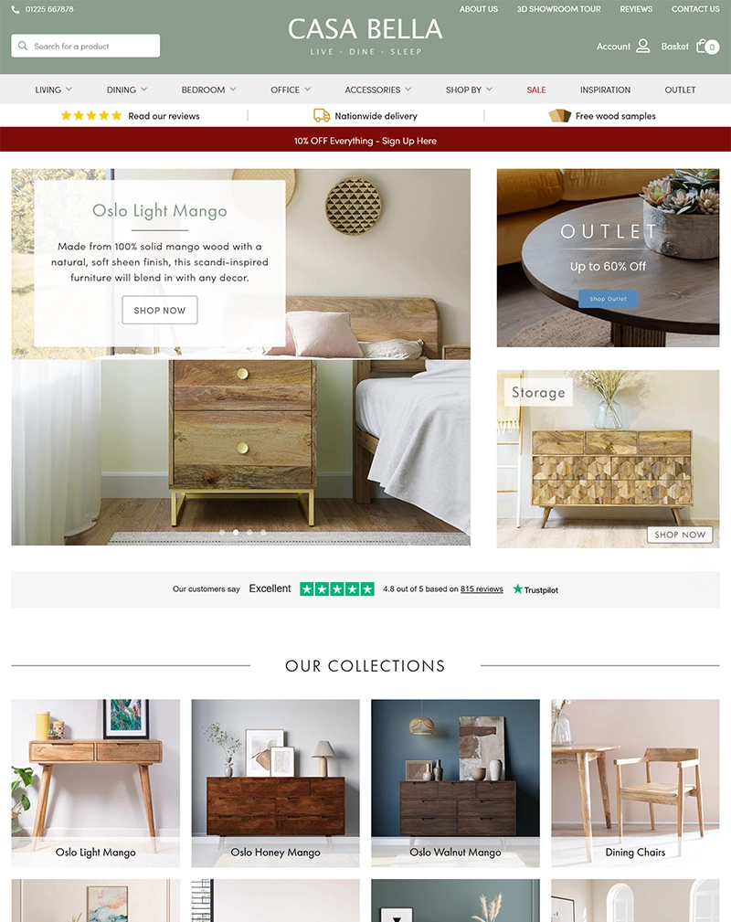 Elegant Furniture Retail Website for UK Lifestyle Brand