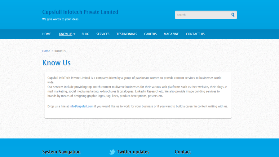 Cupsfull Infotech Private Limited- content services provider