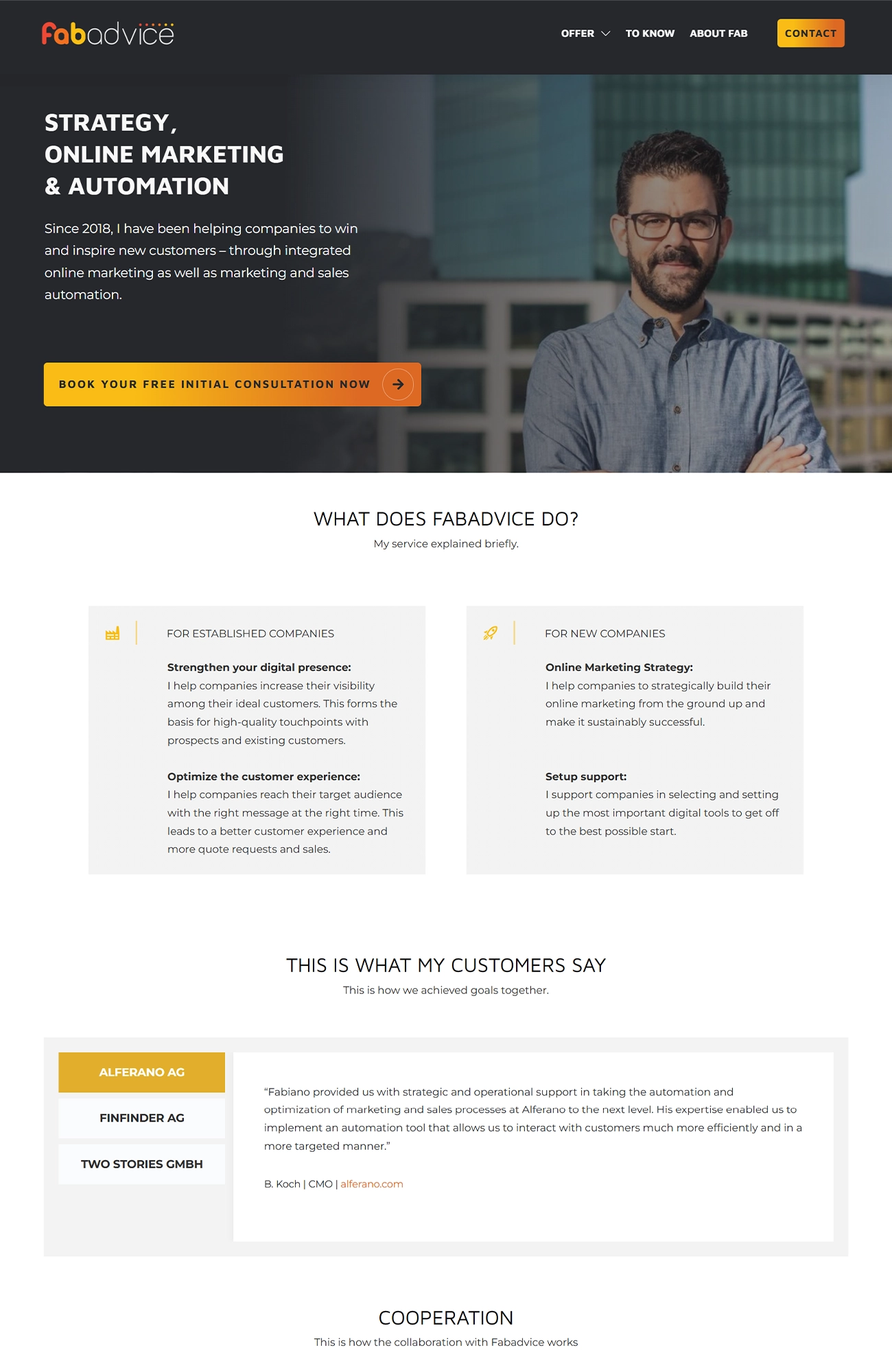 Fabadvice Marketing Consulting Platform