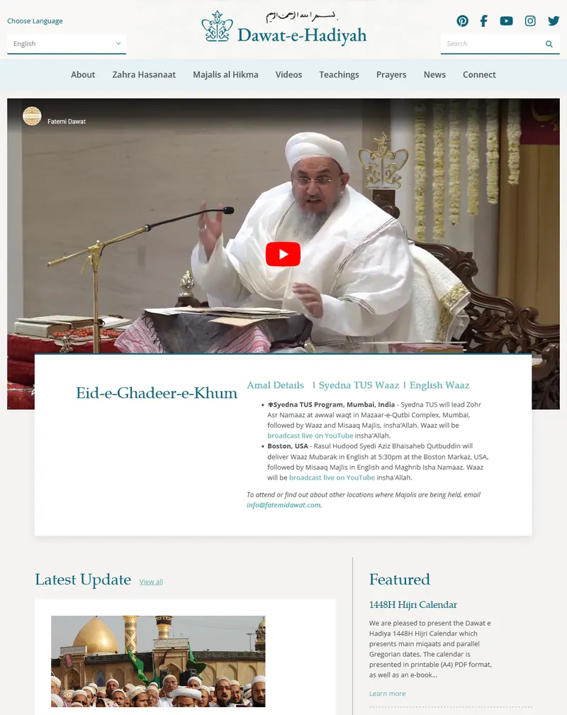 Fatemi Dawat – Craft CMS Development & Long-Term Maintenance