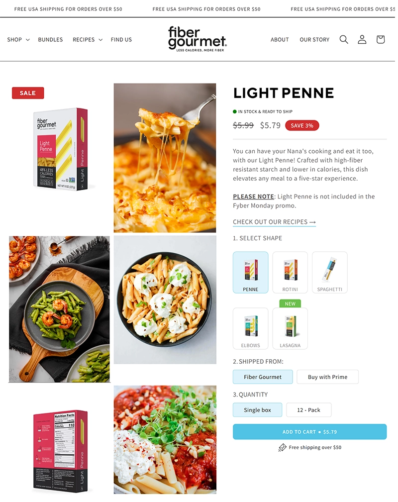 FiberGourmet - Food Brand E-Commerce Platform