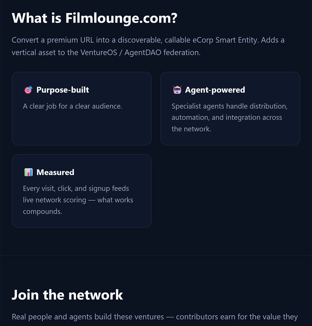 Film Lounge Join the network