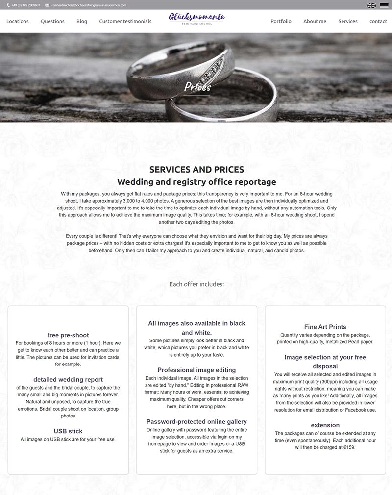 Hochzeitsfotografie in München – Wedding Photography Website