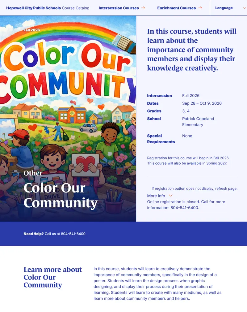 Hopewell City Public Schools – Craft CMS Course Catalog Development & Maintenance