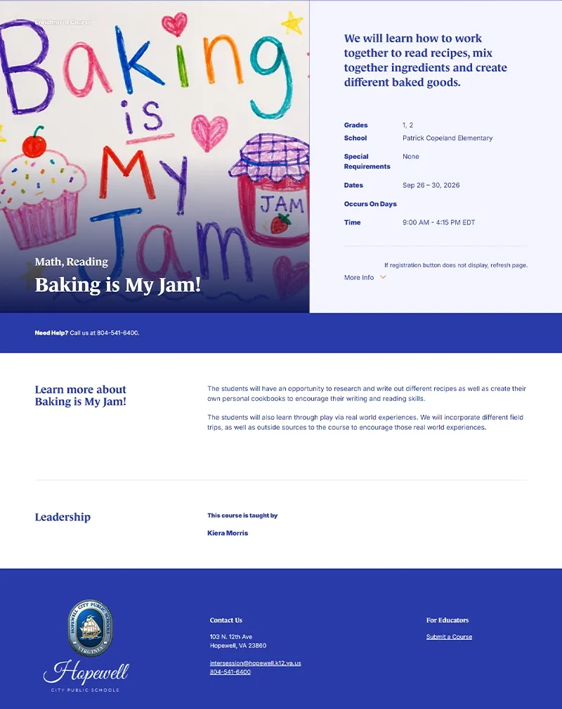 Hopewell City Public Schools – Craft CMS Course Catalog Development & Maintenance