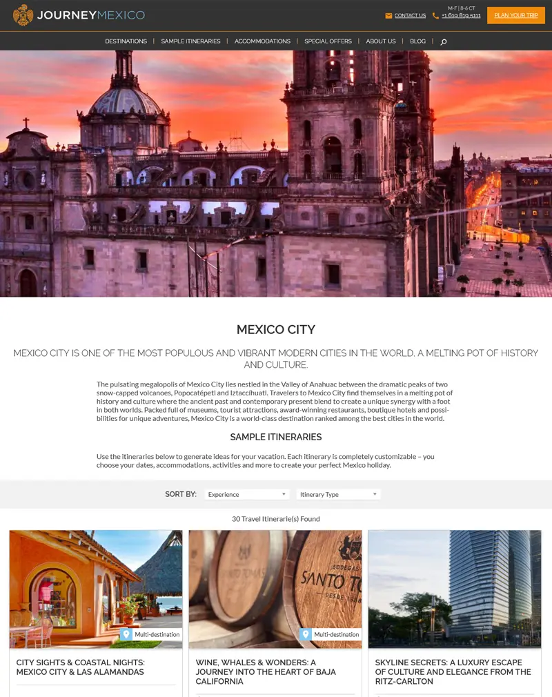Luxury Travel & Tour Website Development