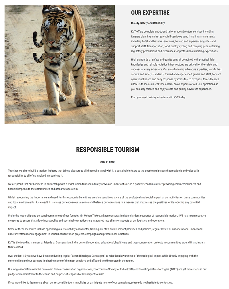 KVT Adventures Tour & Travel Website Portal