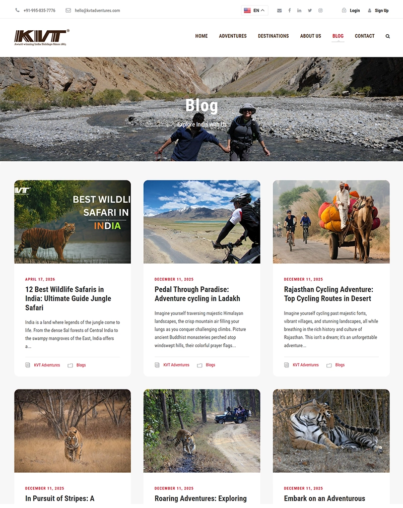 KVT Adventures Tour & Travel Website Portal