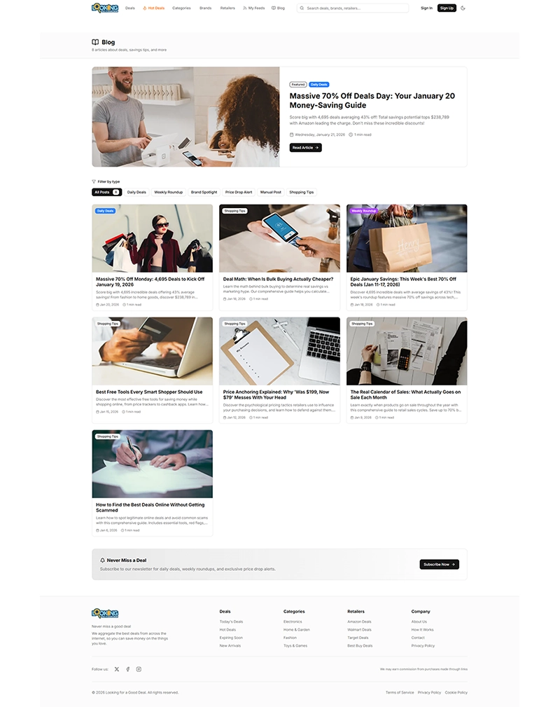 Looking For A Good Deal – E-Commerce Deals & Offers Website Development
