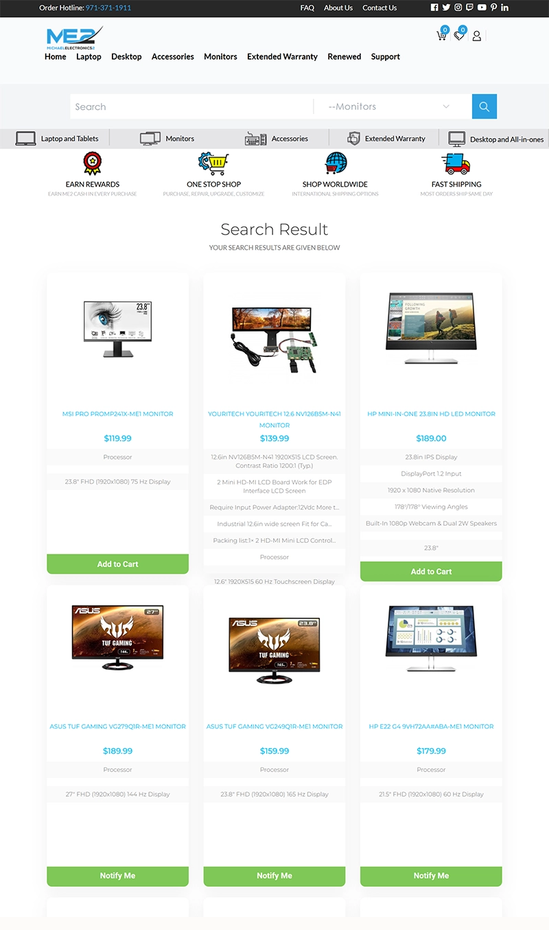 Michael Electronics eCommerce Website Development in Angular