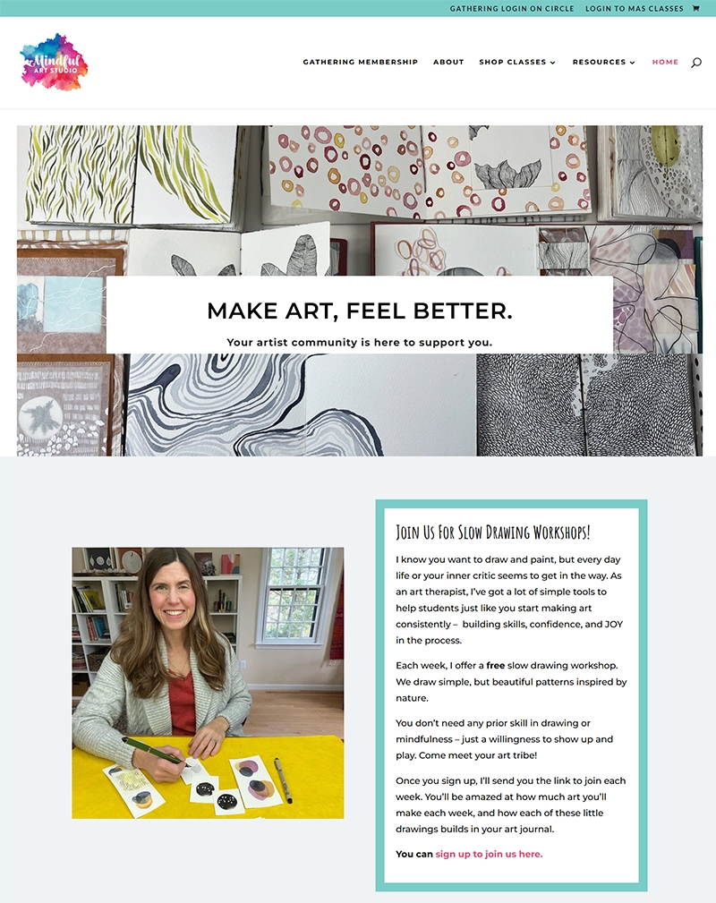 Creative Art & Wellness Platform Website Development