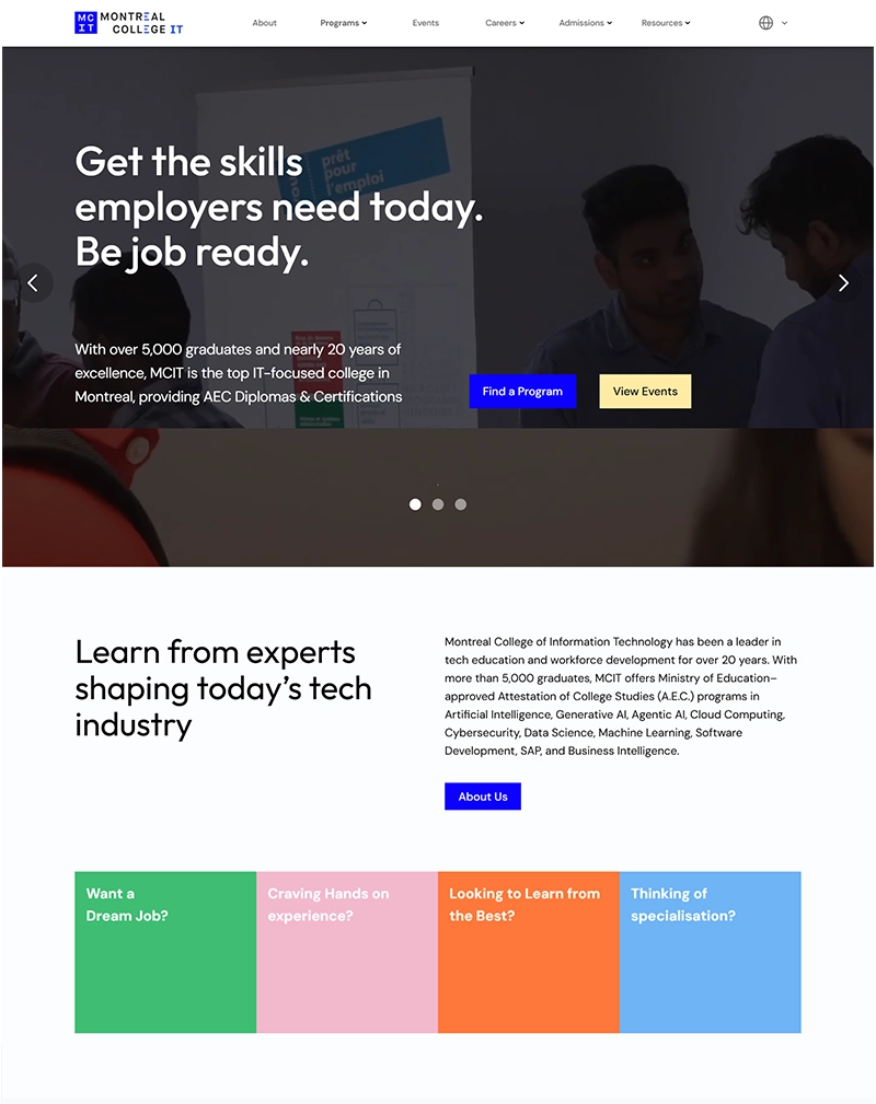 Montreal College Website Design & Development