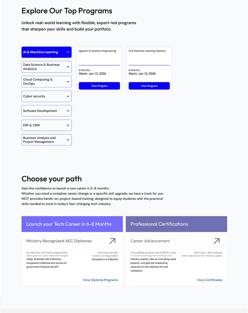 Montreal College Website Design & Development