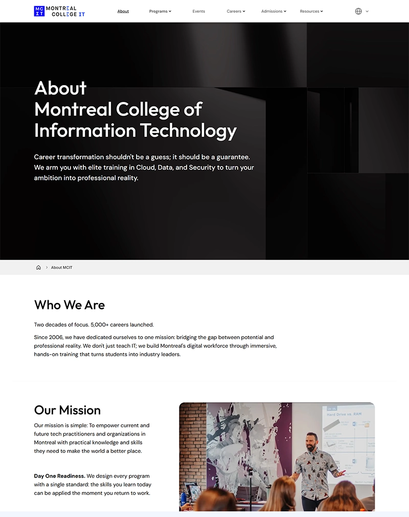 Montreal College Website Design & Development