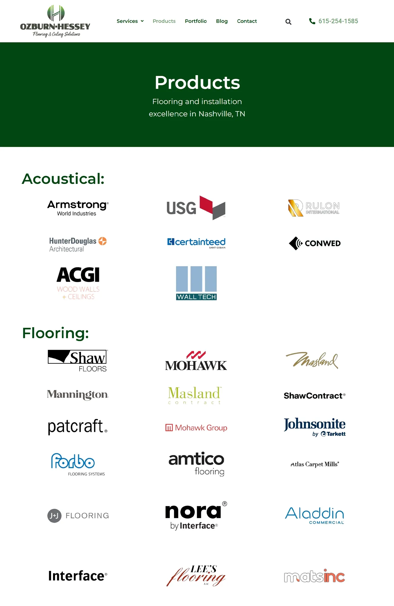 Ozburn-Hessey Company : Our products Acoustical and Flooring