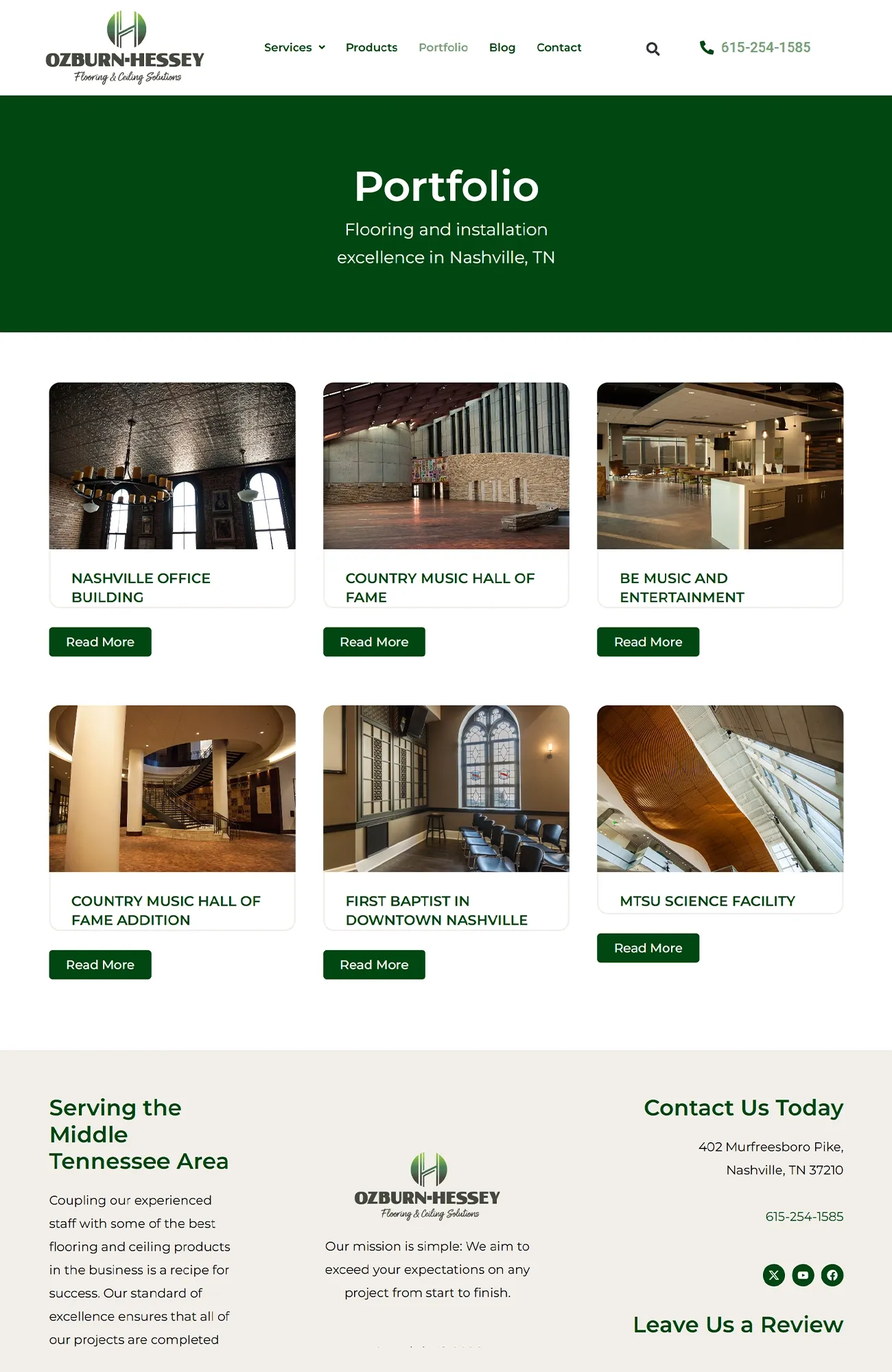 Ozburn-Hessey Company : Our portfolios with title and description