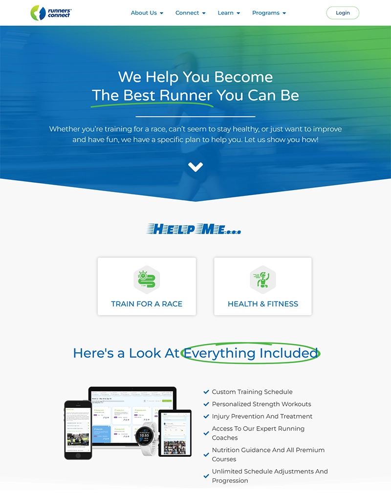Custom Running & Fitness Community Website