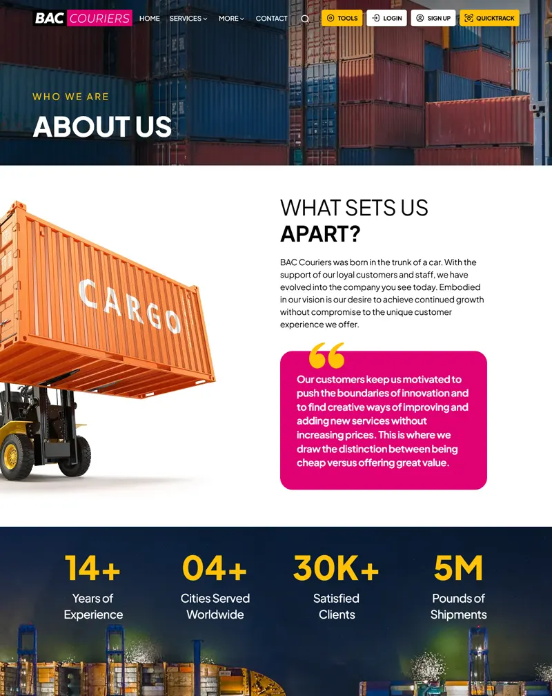 ShipBAC – WordPress Development for International Shipping & Mailbox Services