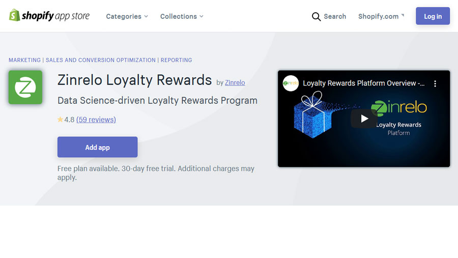 Zinrelo Shopify App