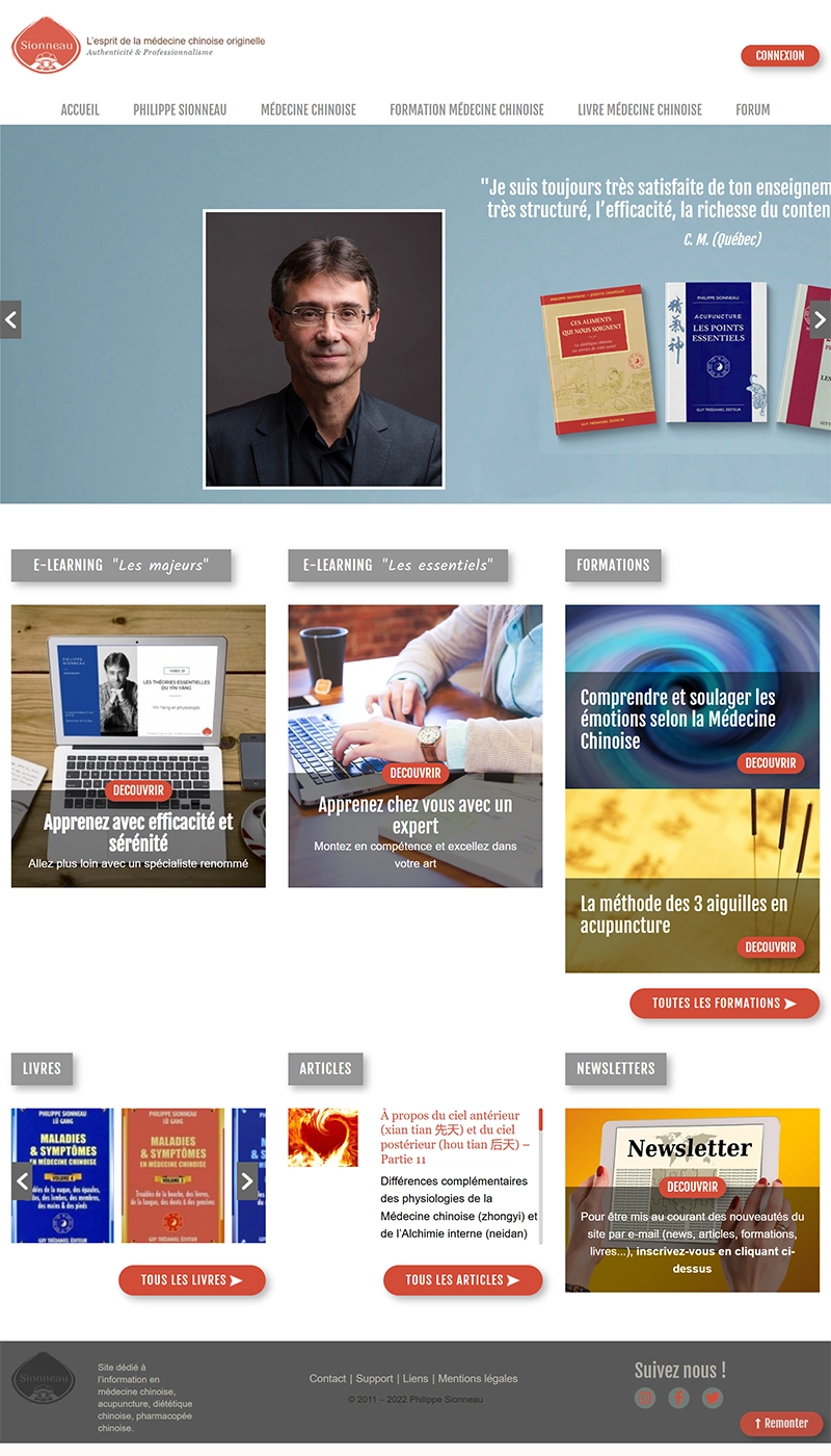 Sionneau Chinese Medicine Website Development in ExpressionEngine