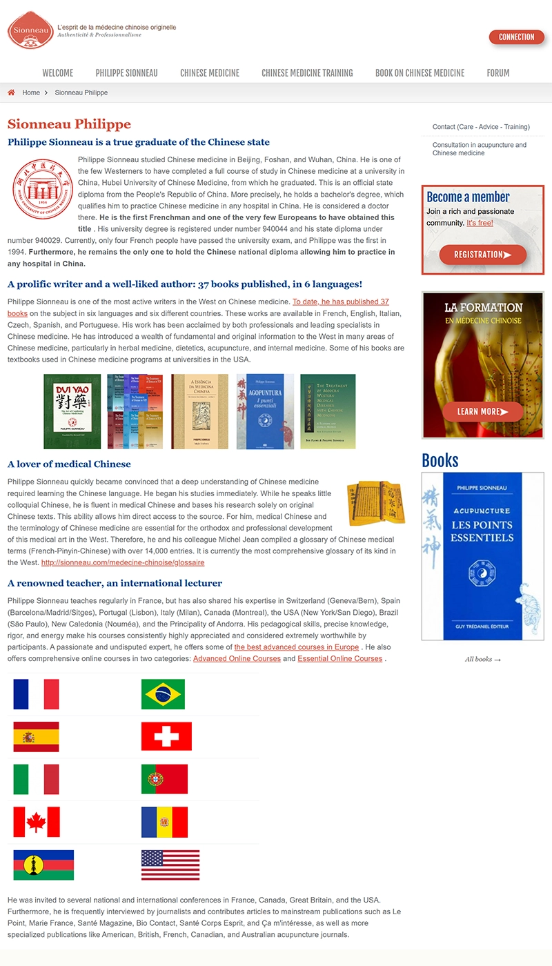 Sionneau Chinese Medicine Website Development in ExpressionEngine