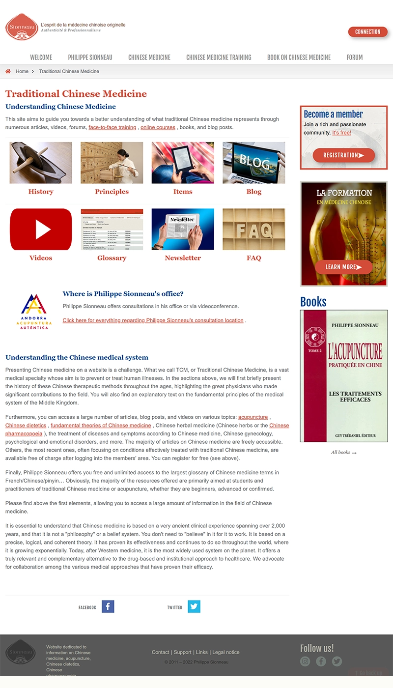 Sionneau Chinese Medicine Website Development in ExpressionEngine