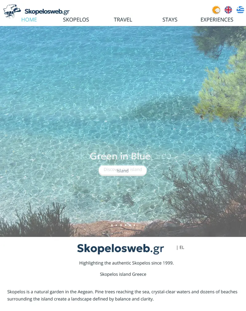 Skopelos Web –Tours & Travel Website Development