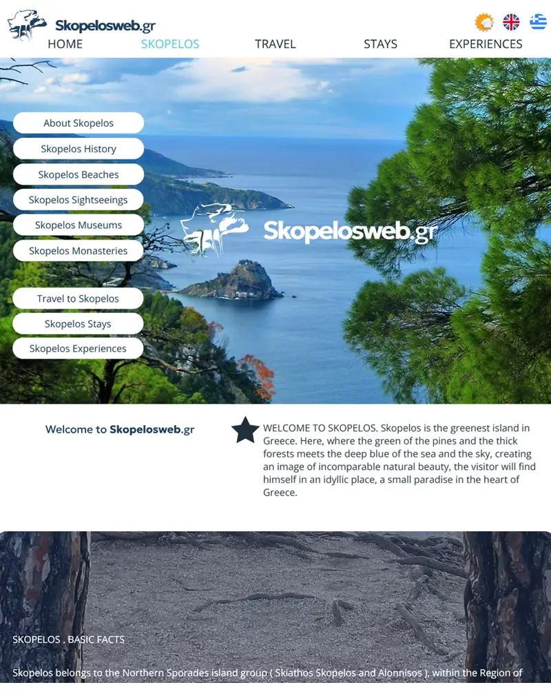 Skopelos Web –Tours & Travel Website Development