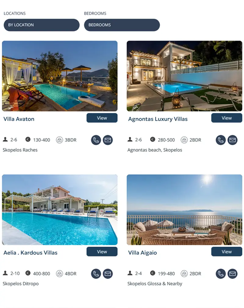 Skopelos Web –Tours & Travel Website Development