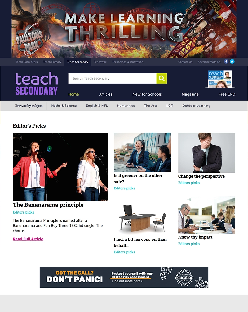 Teach Secondary – ExpressionEngine Education Content Website Development