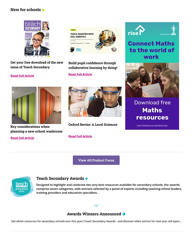 Teach Secondary – ExpressionEngine Education Content Website Development