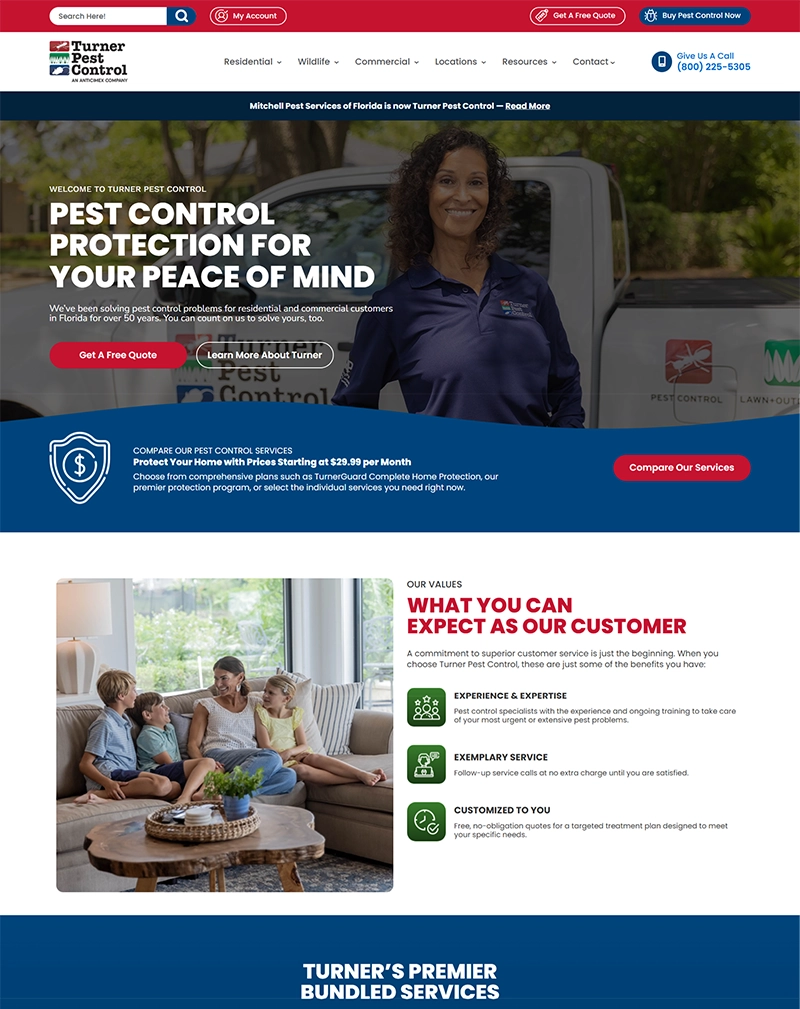 Custom Website Development for a Professional Pest Control Brand
