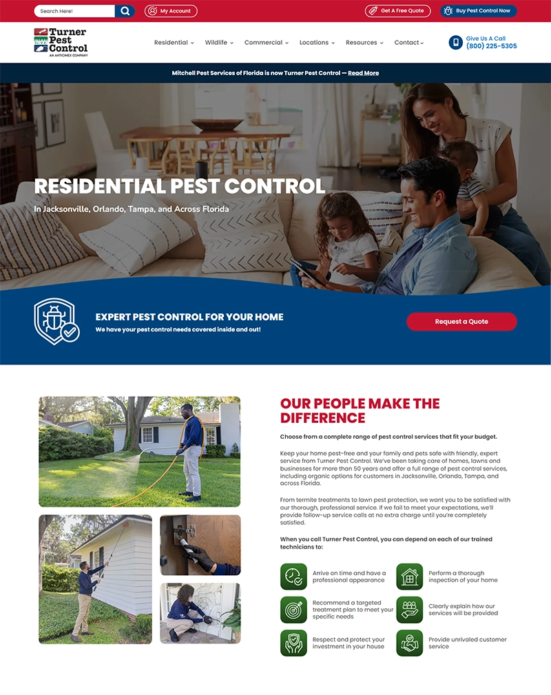 Custom Website Development for a Professional Pest Control Brand
